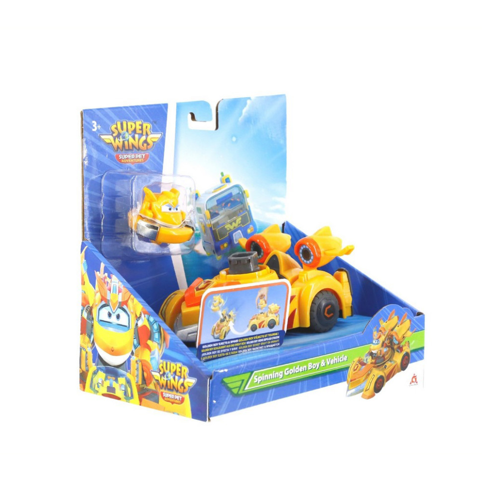 Ігровий набір Spinning Vehicle Золотий Хлопчик (Golden Boy) Super Wings EU770331 із дзиґою