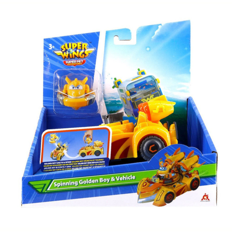 Ігровий набір Spinning Vehicle Золотий Хлопчик (Golden Boy) Super Wings EU770331 із дзиґою