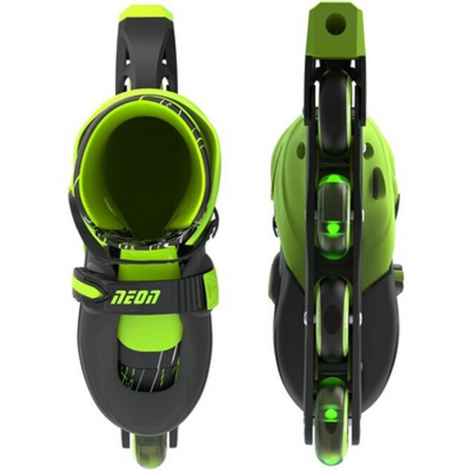Детские ролики Inline Neon NT07G4 светящиеся колеса, размер 30-33, зеленый