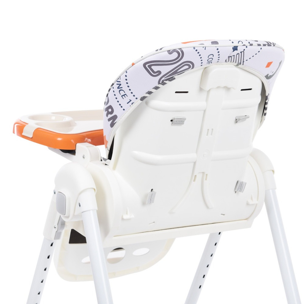 Стульчик для кормления Bambi M 5673-7, 5-ти точечный, экокожа, оранжевый