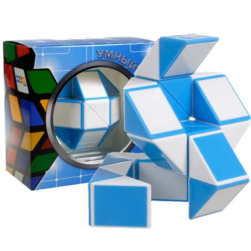 Змейка рубика Smart Cube бело-голубая в коробке SCT401                                      