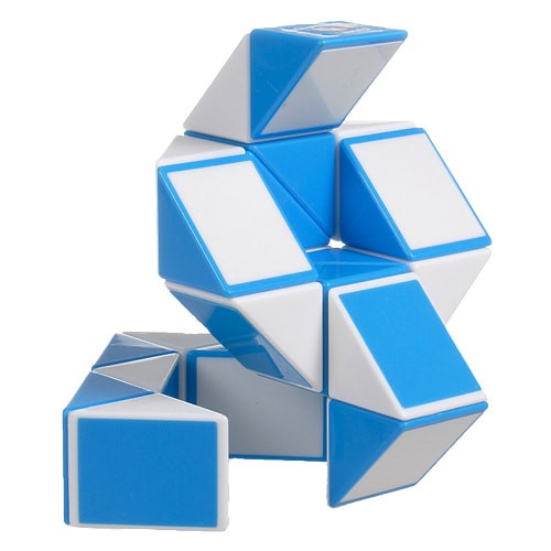 Змейка рубика Smart Cube бело-голубая в коробке SCT401                                      