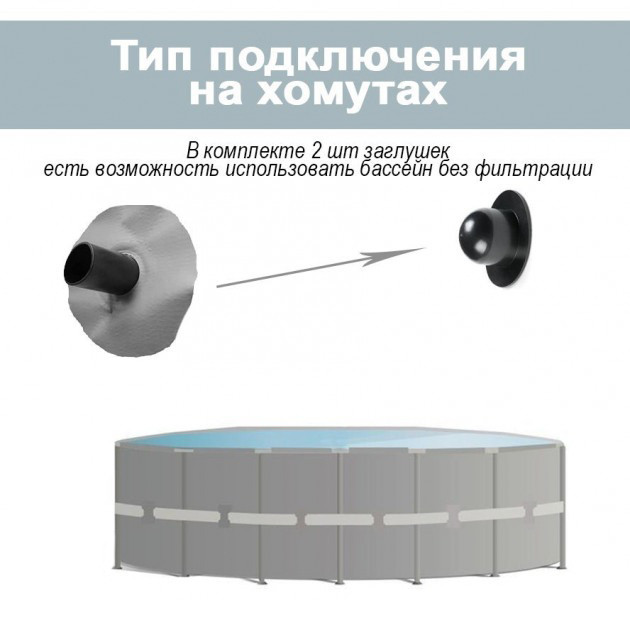 Каркасный бассейн круглый Intex 26702, 305х76 см, 1250 л