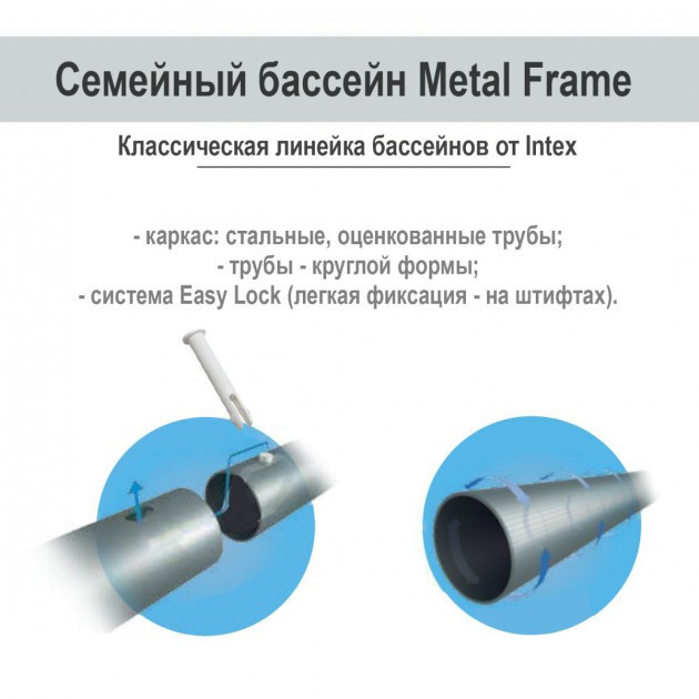 Каркасный бассейн круглый Intex 26702, 305х76 см, 1250 л