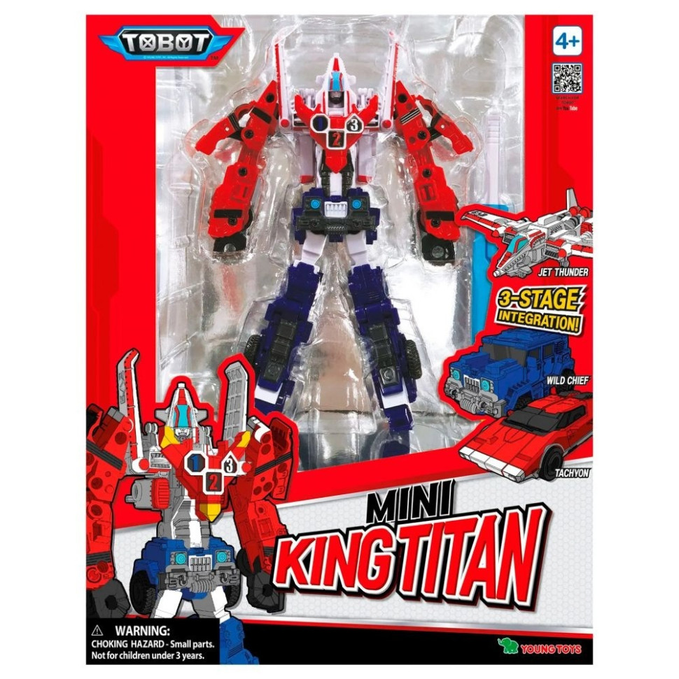 Игрушка-трансформер Тобот мини Кинг Титан Young Toys 301144, 3 транспортных средства