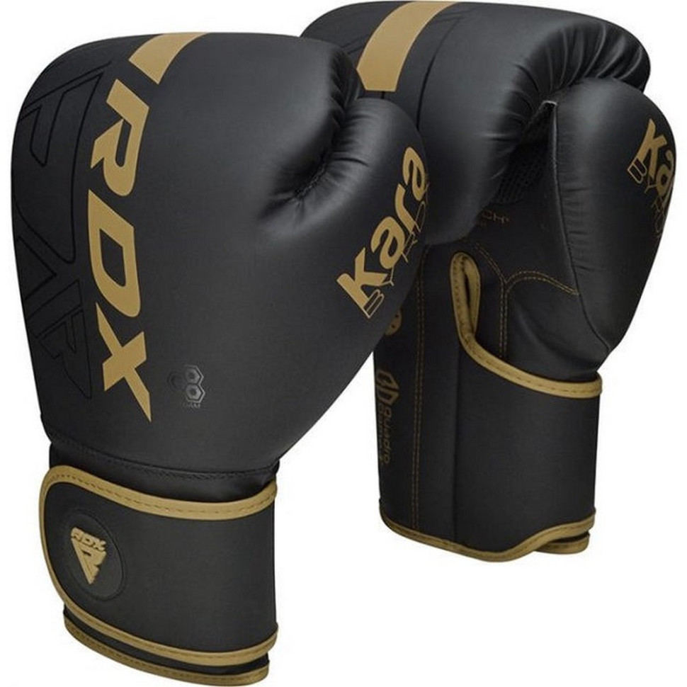 Боксерские перчатки F6 Kara Matte RDX Inc Limited BGR-F6MGL-16OZ, Golden 16 унций (капа в комплекте)