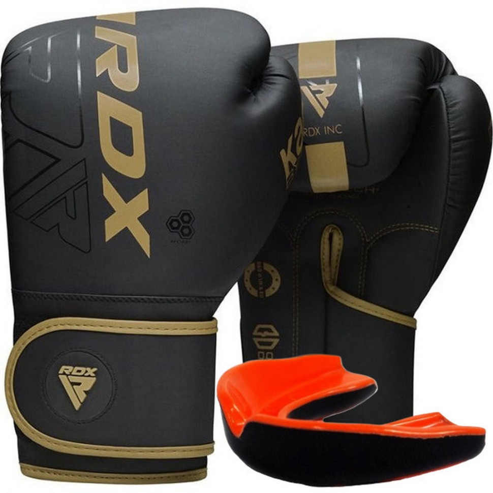 Боксерские перчатки F6 Kara Matte RDX Inc Limited BGR-F6MGL-16OZ, Golden 16 унций (капа в комплекте)