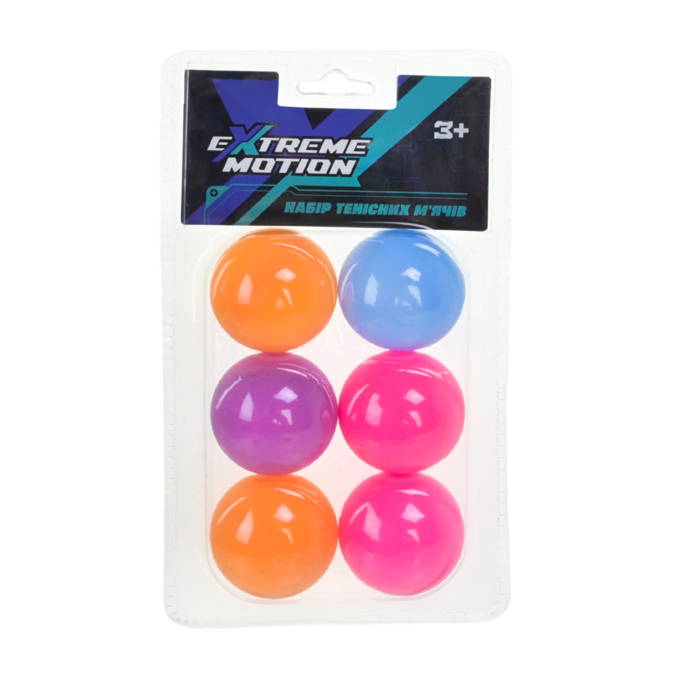 М'ячі для тенісу Extreme Motion TB2616 матеріал PP, 6 шт