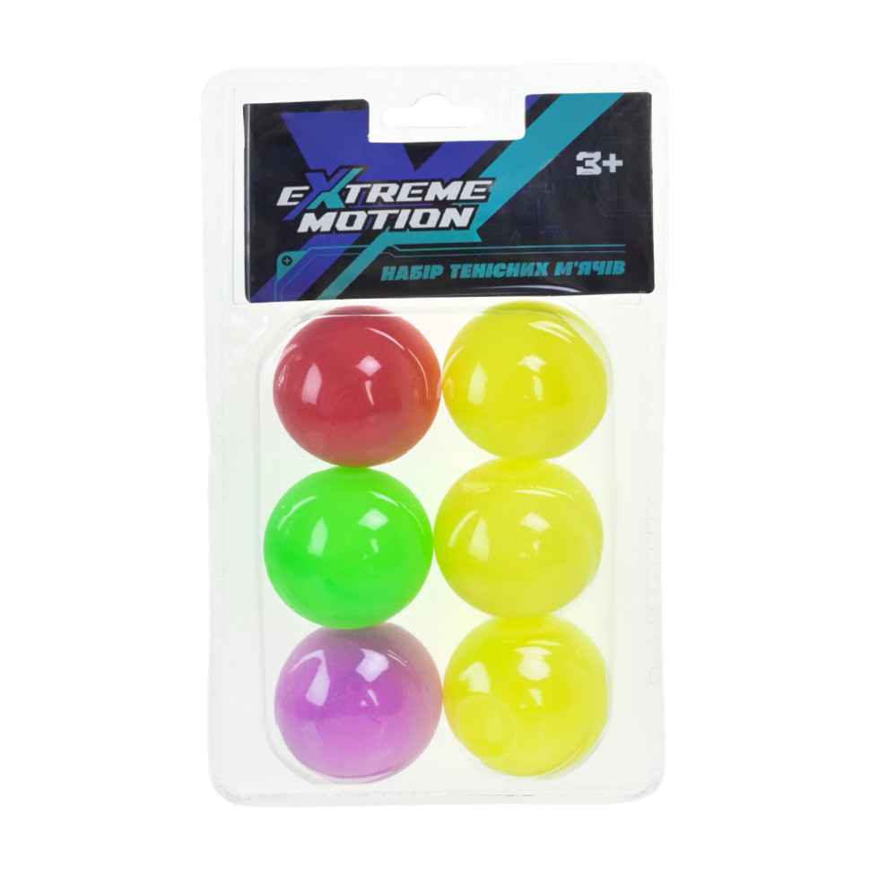 М'ячі для тенісу Extreme Motion TB2616 матеріал PP, 6 шт