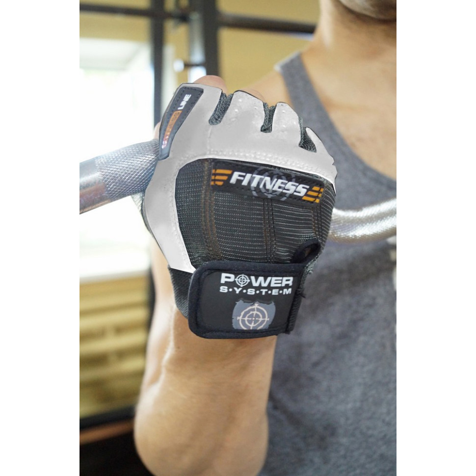 Рукавички для фітнесу Fitness Power System PS-2300_M_Grey-White, M 19 см