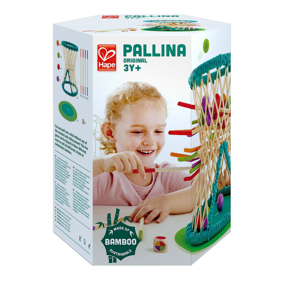 Головоломка из бамбука Pallina Hape E5522 с шариками и палочками