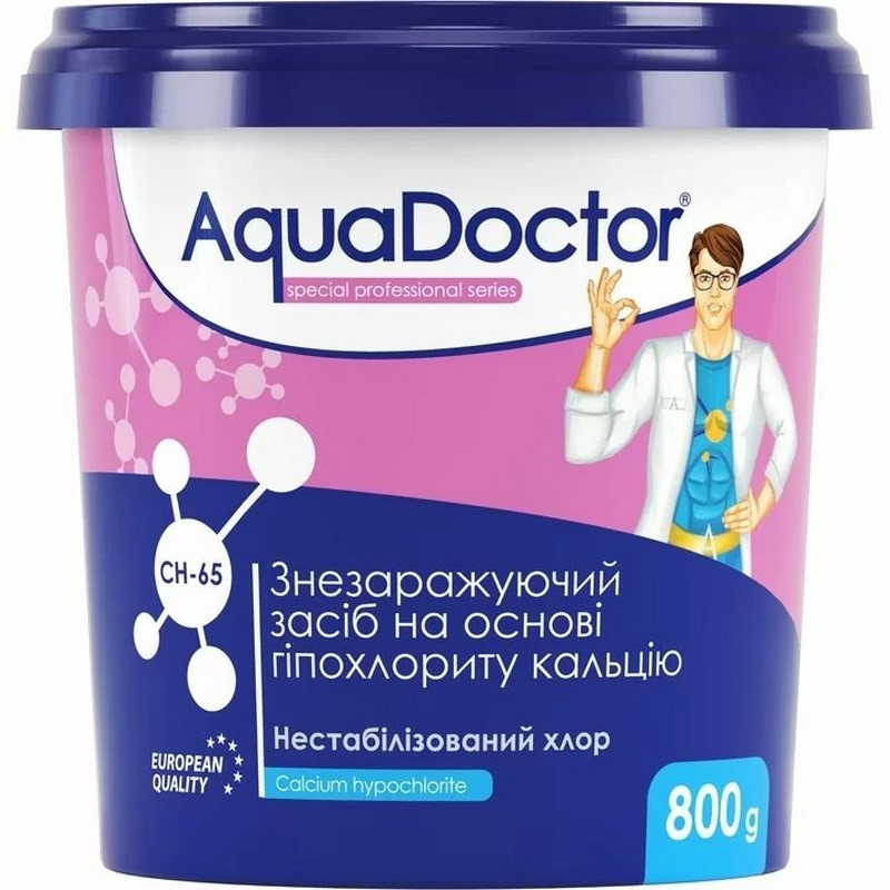Знезаражуючий засіб на основі гіпохлориту кальцію CH-65 AquaDoctor 29514AD 0.8 кг