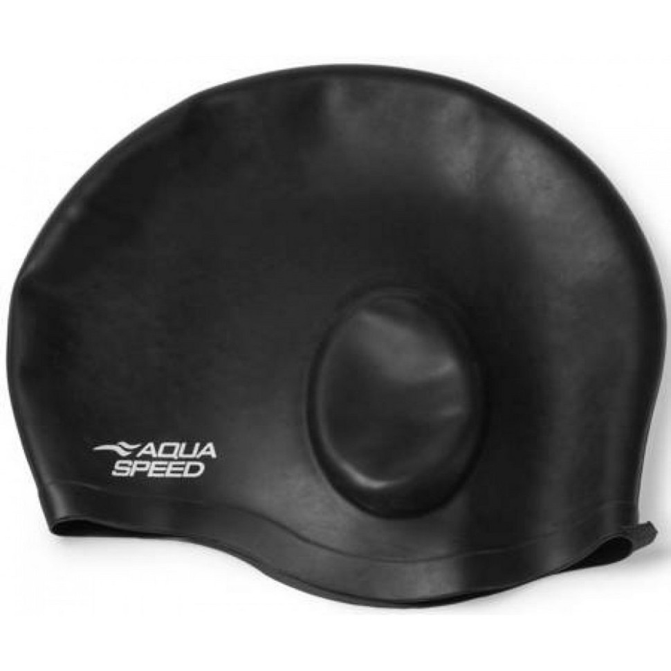 Шапочка для плавания EAR CAP Comfort 9894 Aqua Speed 289-07 черный, OSFM