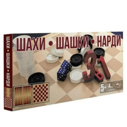 Набір настільних ігор "Шахи, шашки та нарди" Mtoys S0003 фігури та фішки пластикові