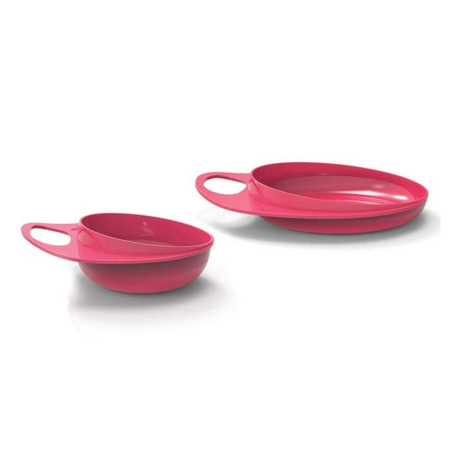 Тарілка Nuvita для годування Easy Eating 2шт. рожева, глибока і дрібна NV8461Pink