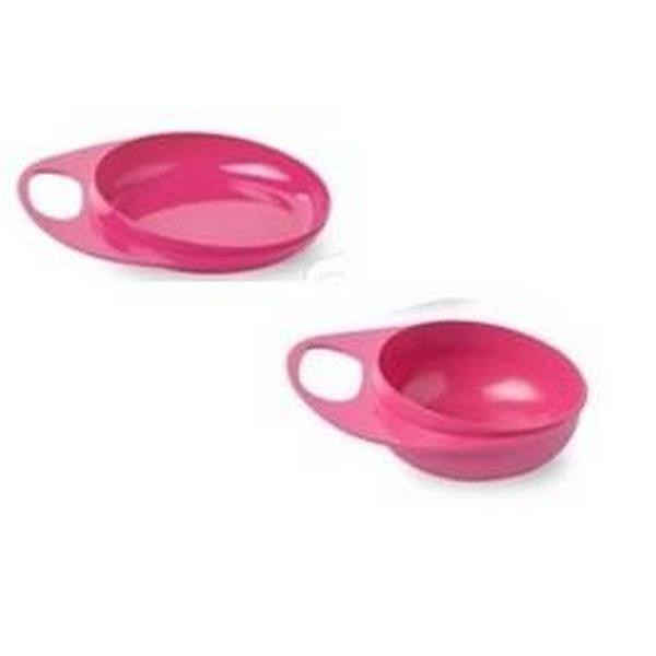 Тарілка Nuvita для годування Easy Eating 2шт. рожева, глибока і дрібна NV8461Pink