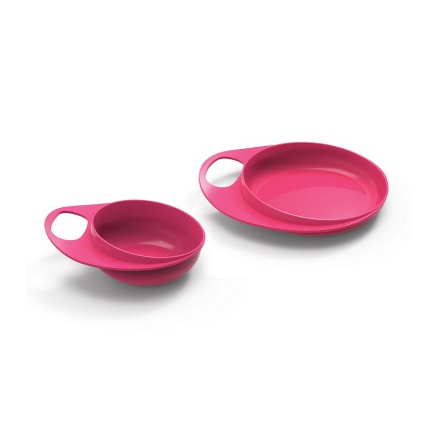 Тарілка Nuvita для годування Easy Eating 2шт. рожева, глибока і дрібна NV8461Pink