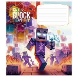 Тетрадь ученическая "Pixel Block" Школярик 012-3407L-5 в линию, 12 листов