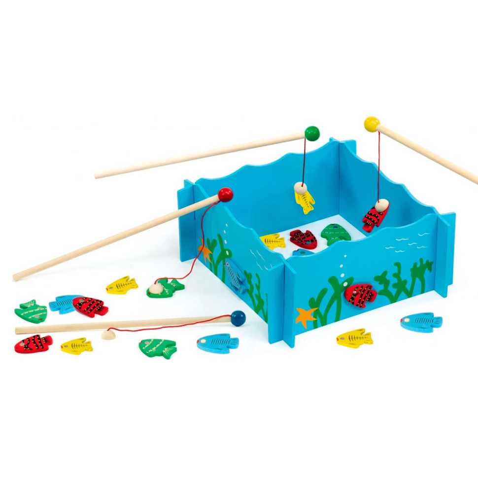 Игровой набор Рыбалка Viga Toys 56305, 4 удочки