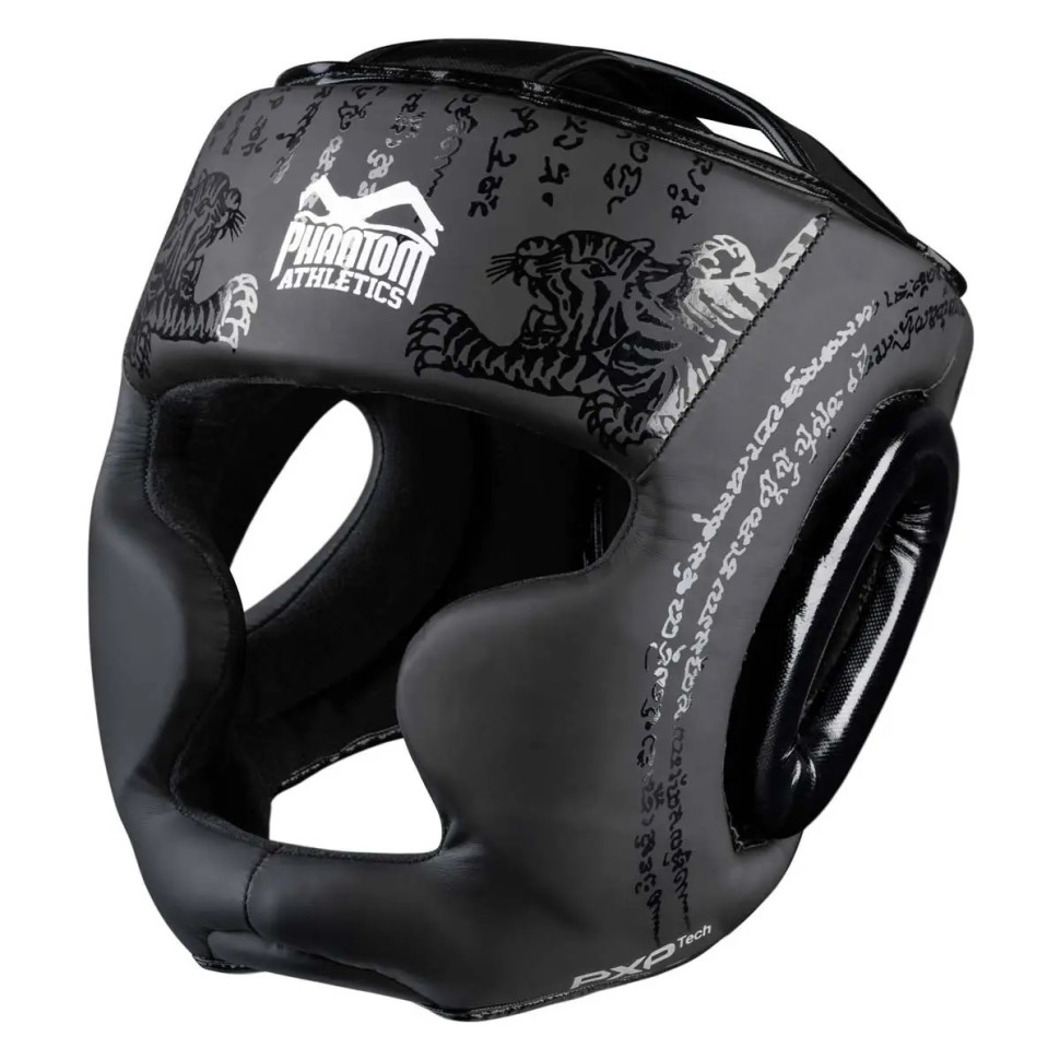 Боксерский шлем Apex Muay Thai Full Face Phantom PHHG2504 Black (капа в подарок)
