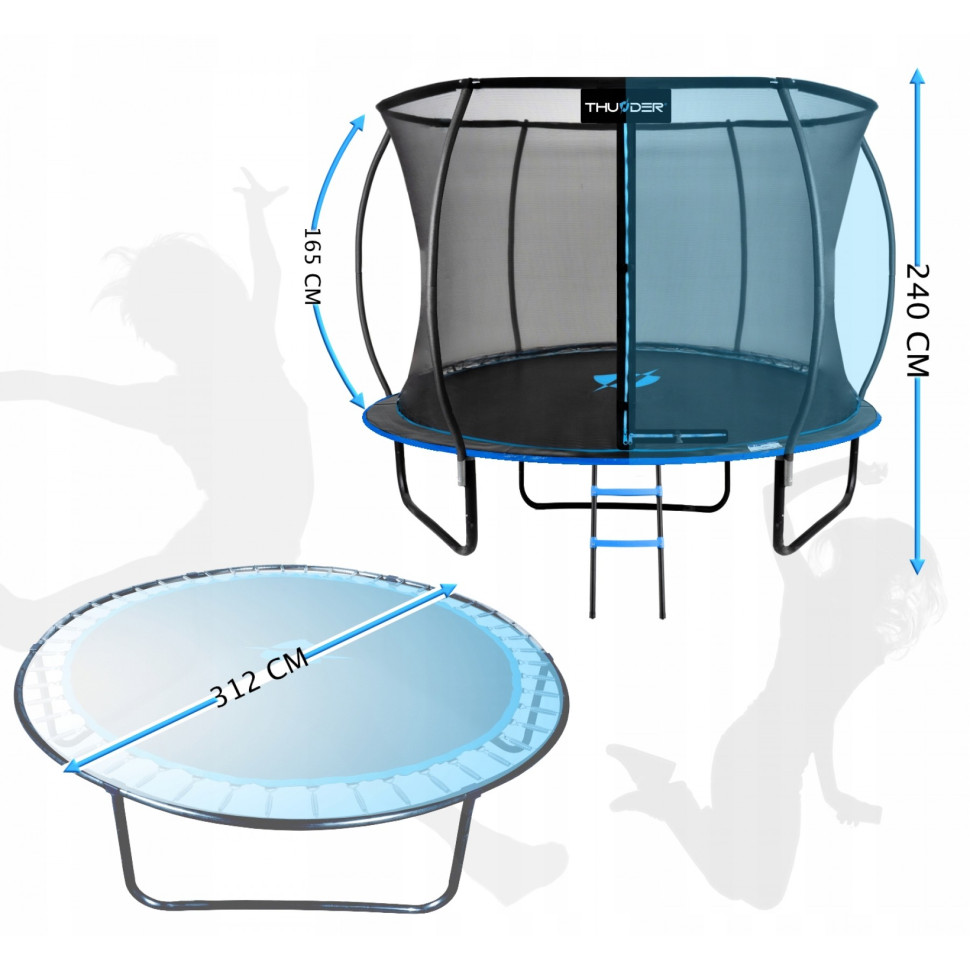 Батут с внутренней сеткой Thunder INSIDE-ULTRA-10FT-BLUE Black/Blue 312 см 