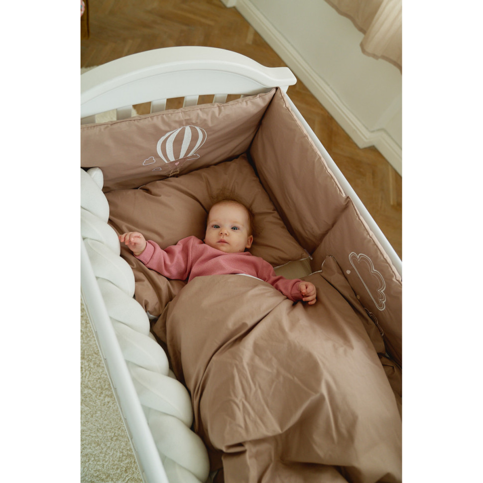 Комплект постельного белья в кроватку Fluffy Puffy Mocca Twins 4076-TFP-201, 7 элементов
