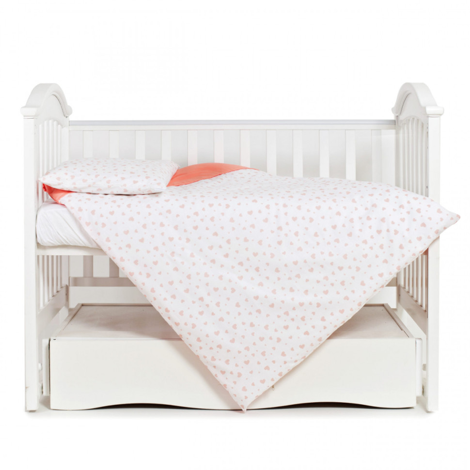 Постільний комплект білизни Сердечки корал Romantic Twins 3024-R-005, 3 елементи