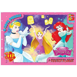 Детский пазл "Принцессы Дисней" G-Toys PD93 плакат 117 элементов