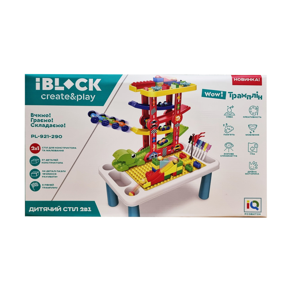 Детский конструктор Трамплин IBLOCK PL-921-290, 37 деталей 
