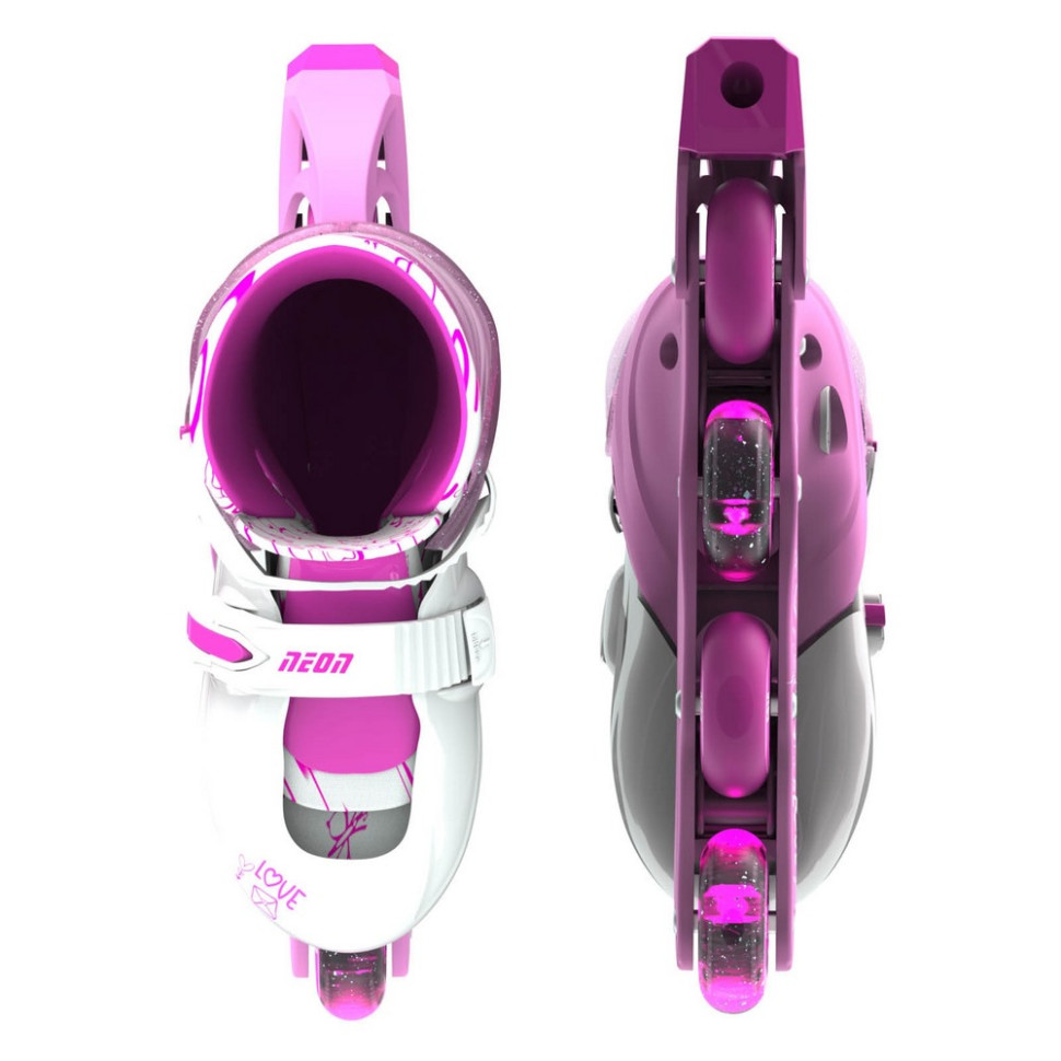 Детские ролики Inline Neon NT07P4 светящиеся колеса, размер 30-33, розовый