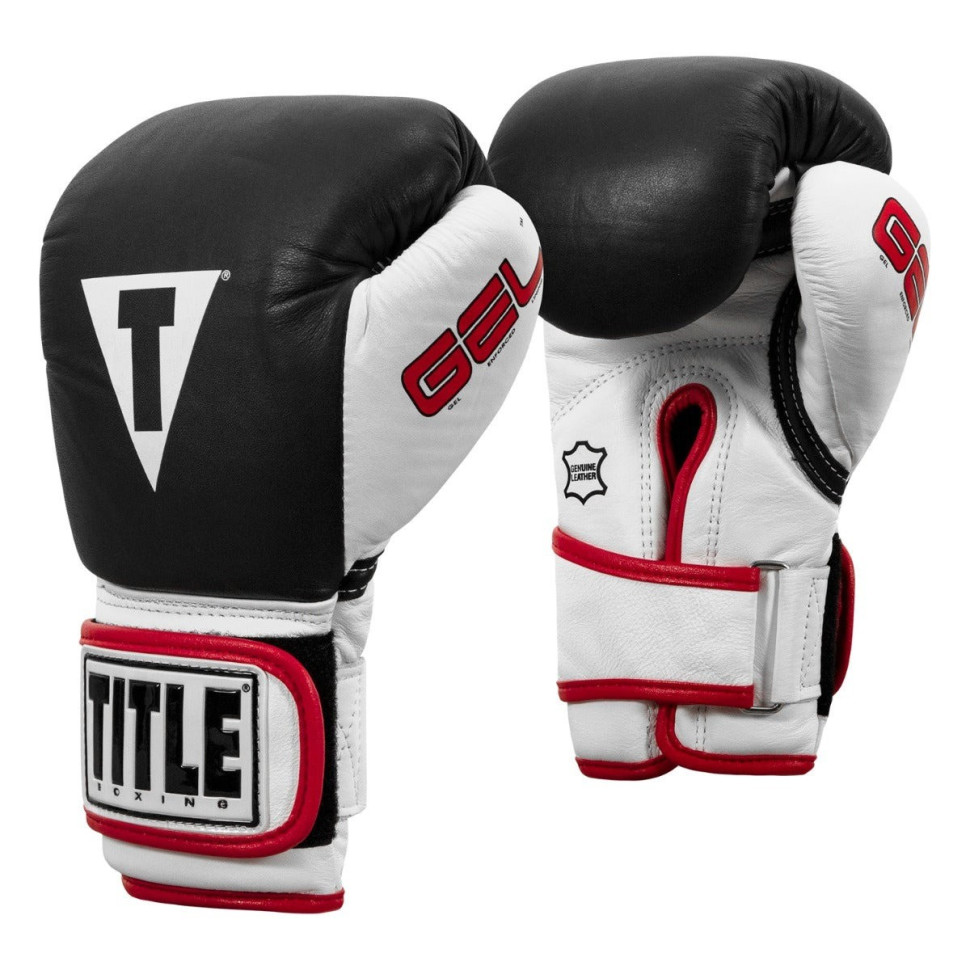 Боксерские перчатки Boxing Gel World TITLE GTWBG M BK 12 унций (бинты в комплекте)