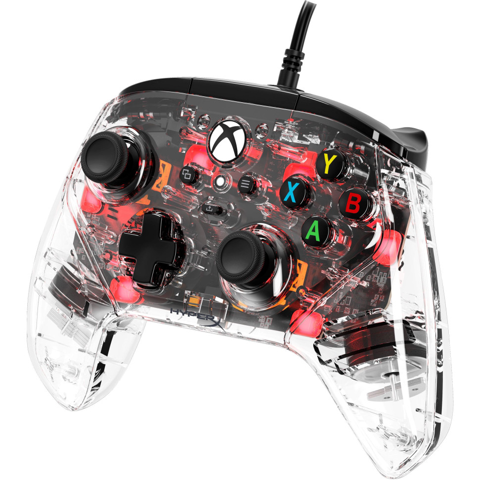 Игровой Геймпад Clutch Gladiate HyperX 7D6H2AA для Xbox/PC, RGB, USB-A, прозрачный