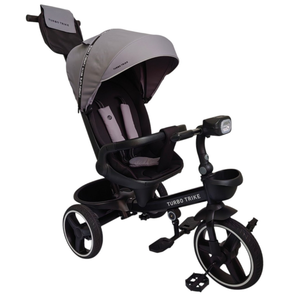 Велосипед дитячий триколісний Turbo Trike MT 1002-1 Smart Grey з батьківською ручкою