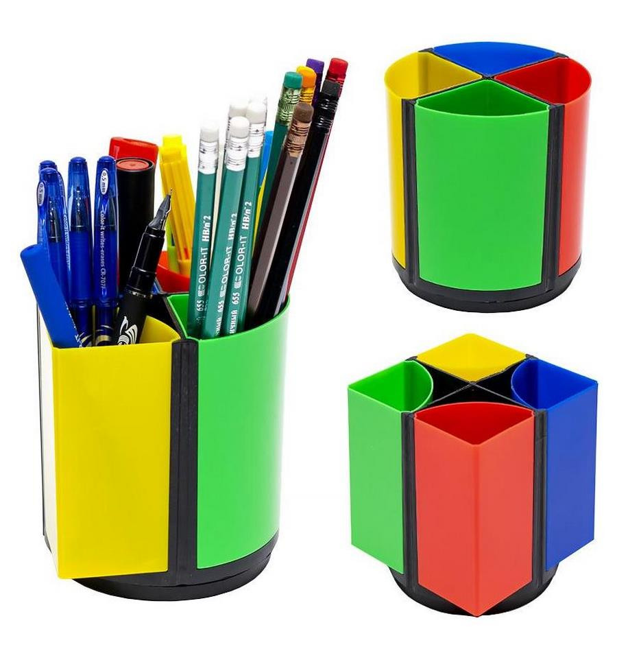 Склянка для ручок COLOR-IT 468 пластикова 10х10х11 см