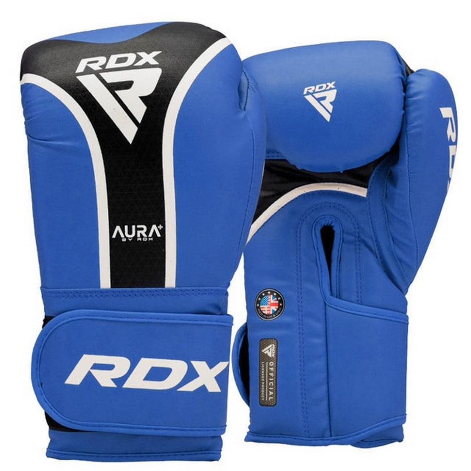 Боксерские перчатки AURA PLUS T-17 RDX Inc Limited BGR-T17UB-14OZ+ Blue/Black 14 унций (капа в комплекте)