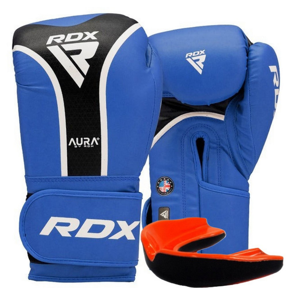 Боксерские перчатки AURA PLUS T-17 RDX Inc Limited BGR-T17UB-14OZ+ Blue/Black 14 унций (капа в комплекте)
