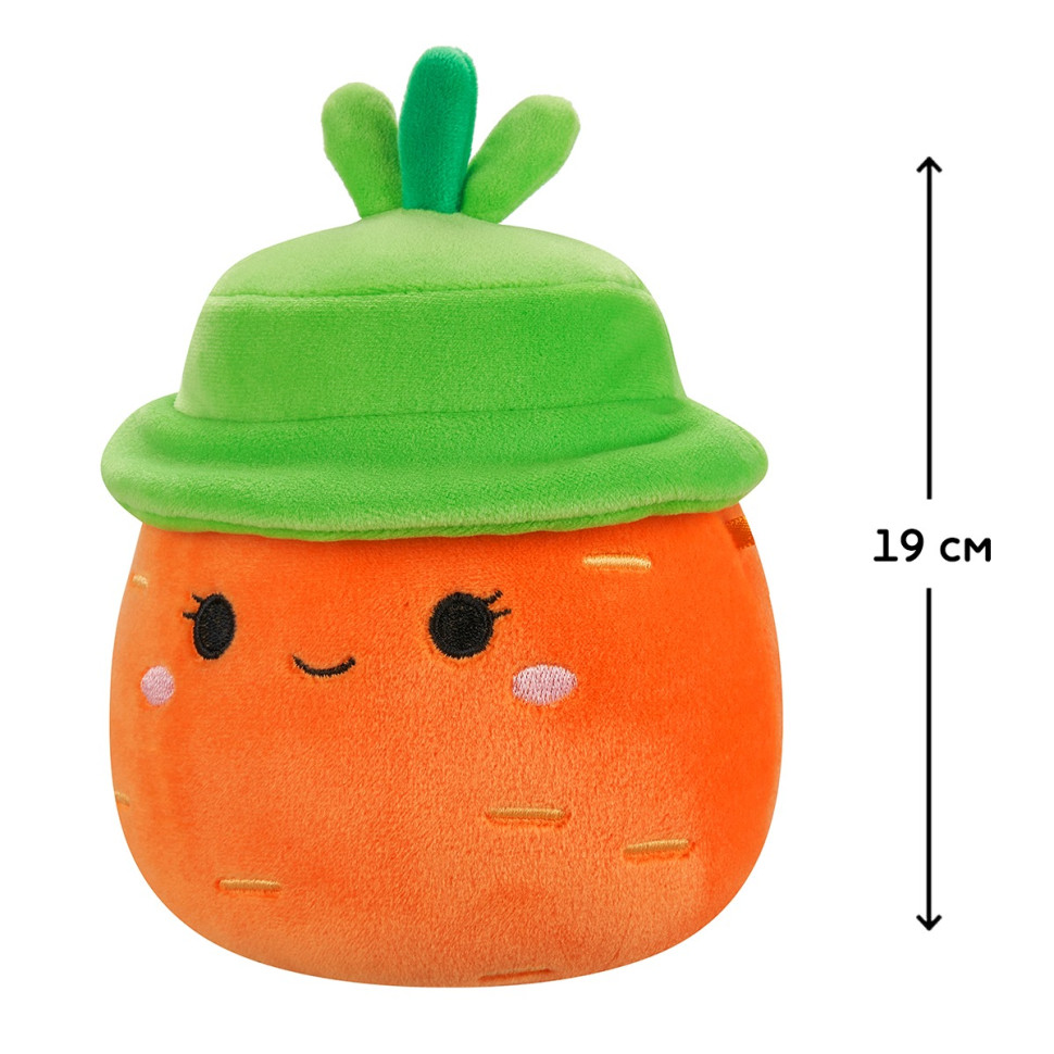 Дитяча м'яка іграшка Морквинка Кароліна в капелюсі Squishmallows SQER01214, 19 см