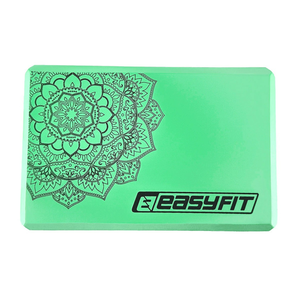 Блок для йоги с рисунком EasyFit EF-1819-M, EVA, мятный
