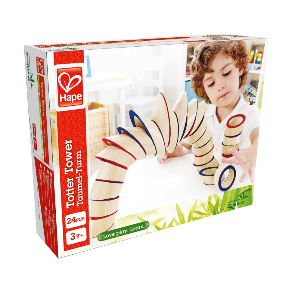 Головоломка з бамбука Вежа Totter Tower Hape E5524, 24 деталі