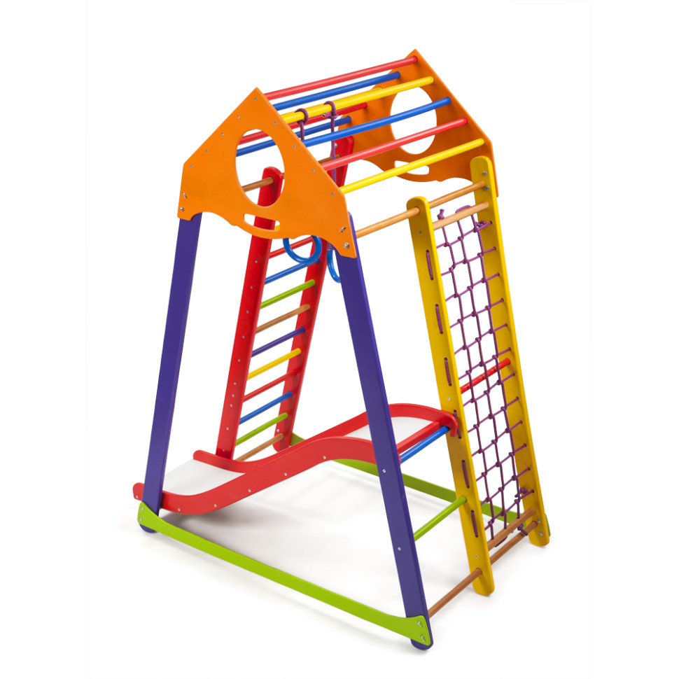 Дитячий спортивний комплекс SportBaby BambinoWood Color Plus 1 гірка хвиля