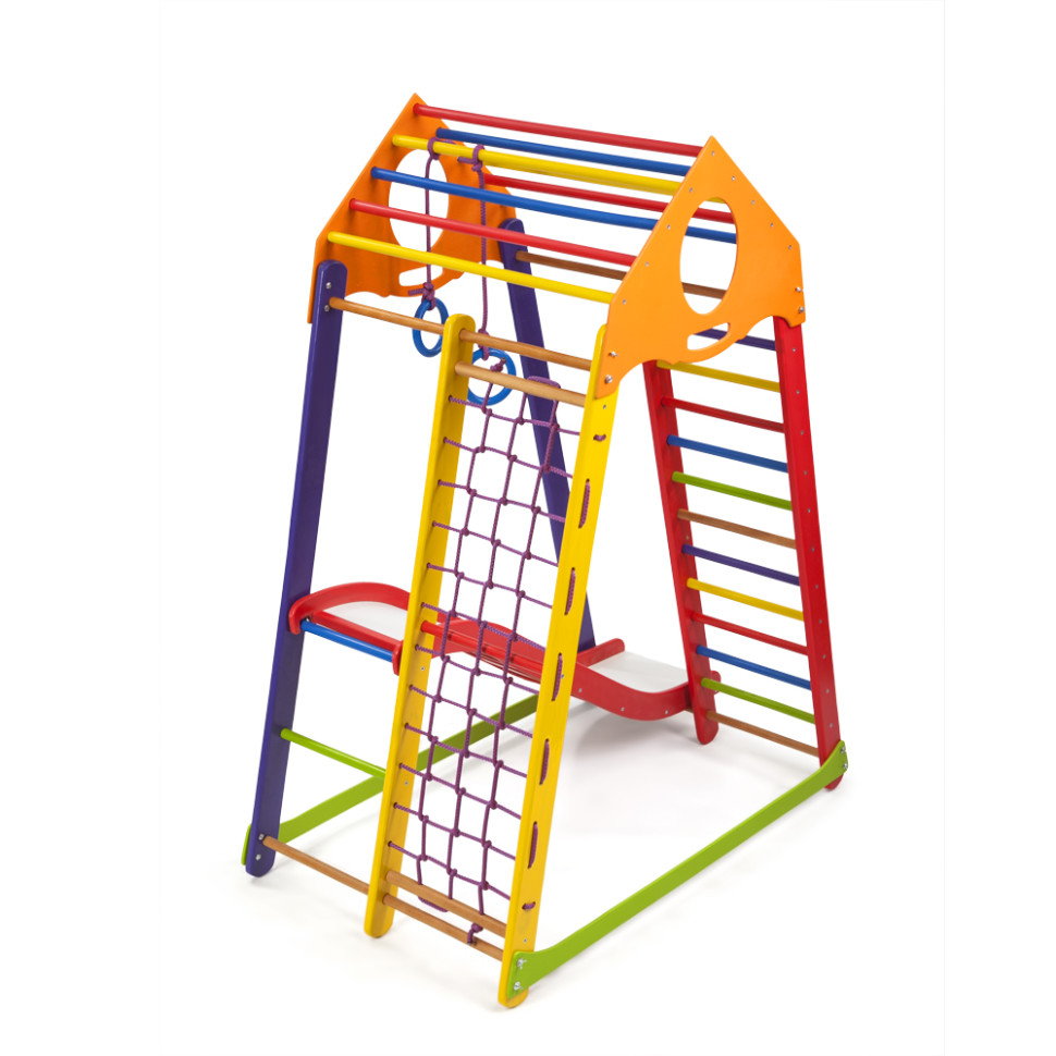Дитячий спортивний комплекс SportBaby BambinoWood Color Plus 1 гірка хвиля