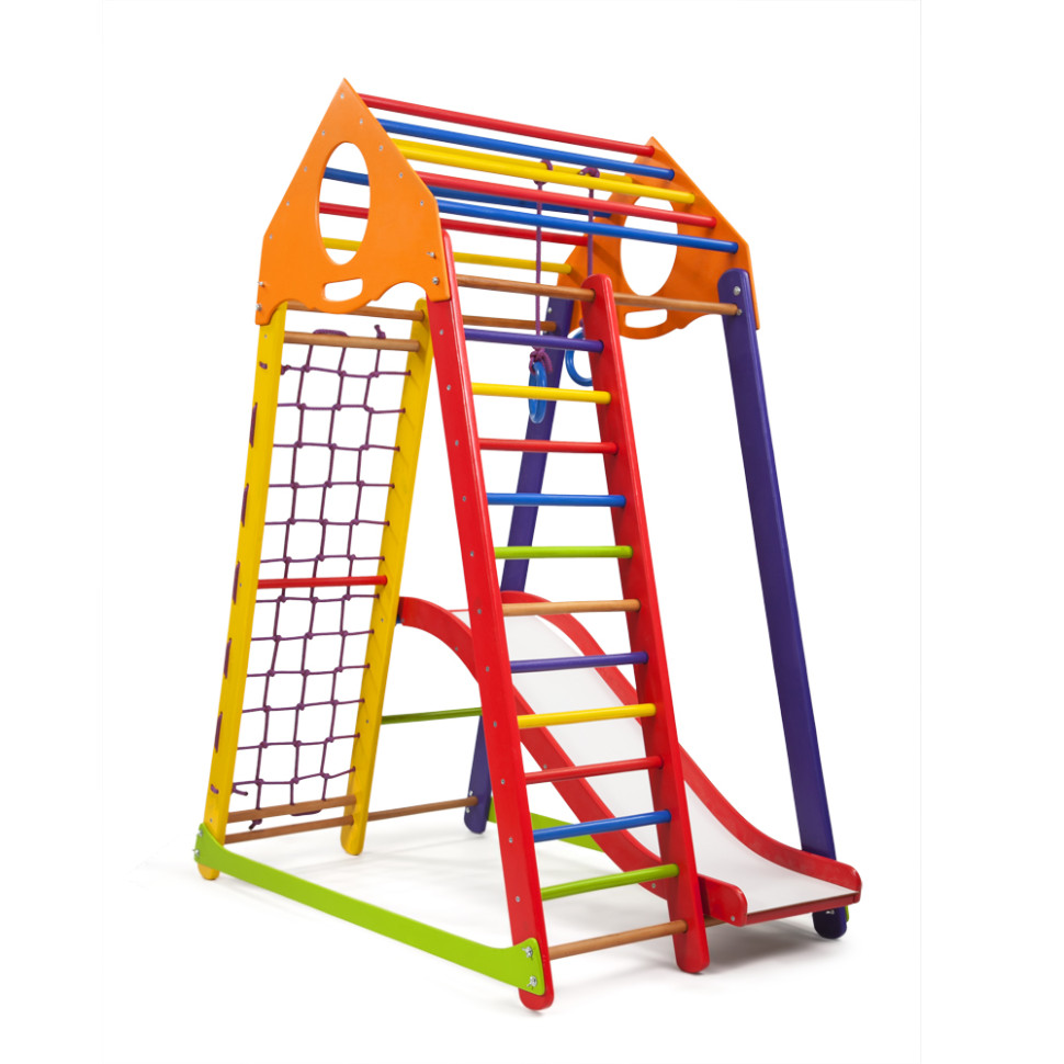 Дитячий спортивний комплекс SportBaby BambinoWood Color Plus 1 гірка хвиля