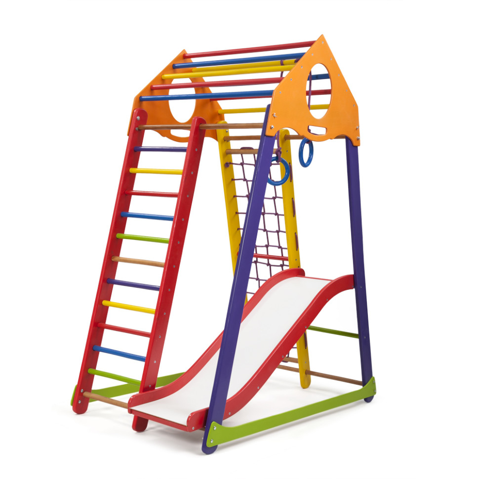 Дитячий спортивний комплекс SportBaby BambinoWood Color Plus 1 гірка хвиля
