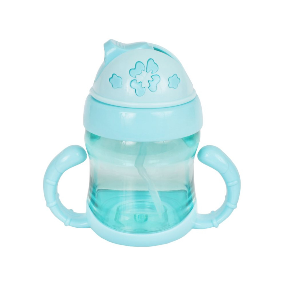 Детский поильник с трубочкой Mega Zayka MGZ-0321(Turquoise) 150 мл