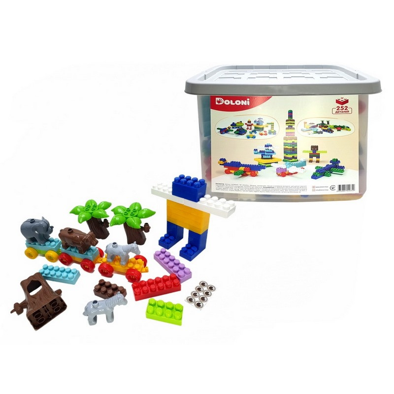 Дитячий блочний конструктор Doloni 013999/03 у пластиковому боксі, 252 деталі