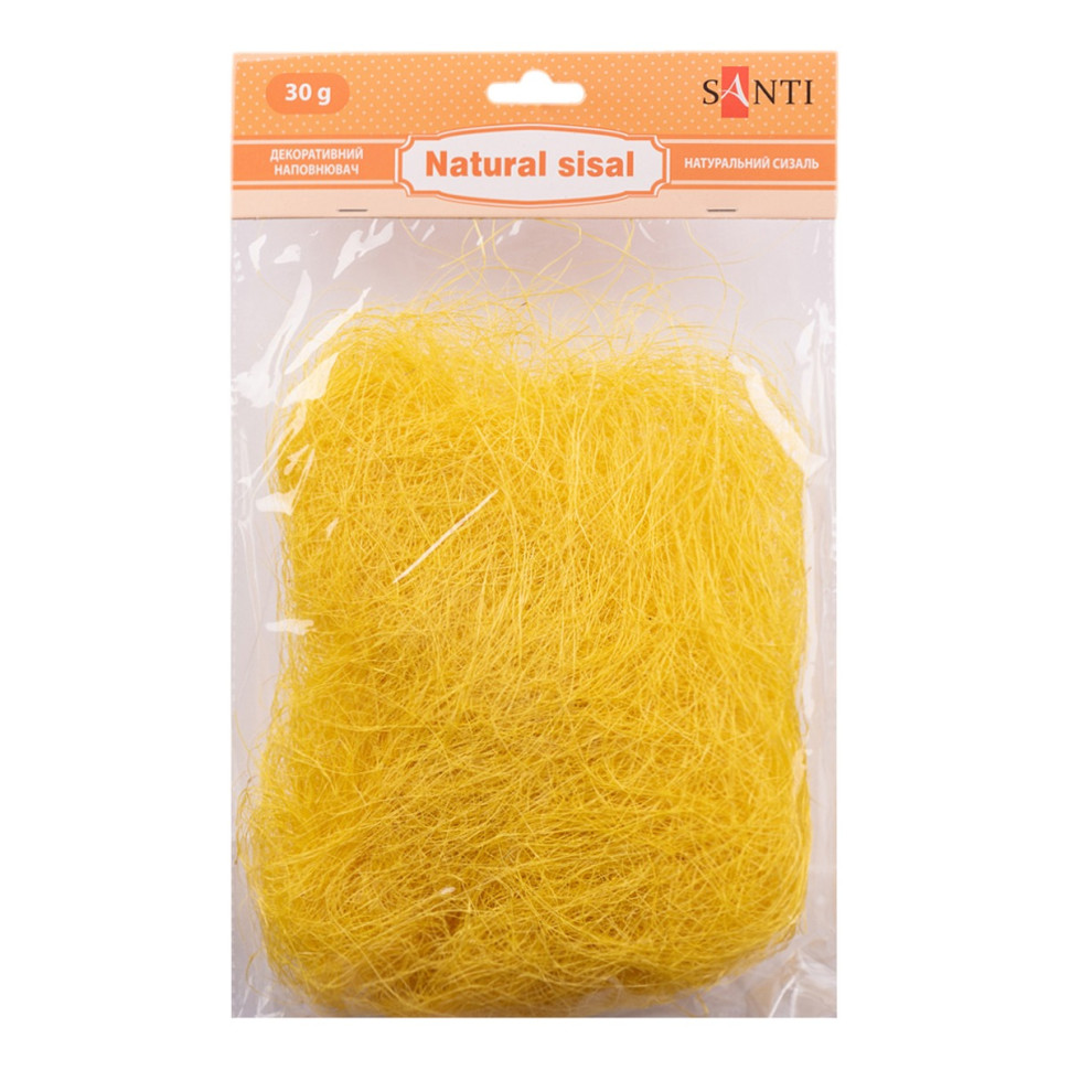 Декоративний наповнювач Сизаль Santi 742781 натуральний, 30 грам, жовтий