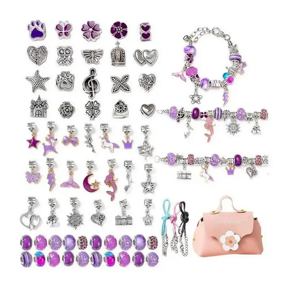 Набор для создания браслетов и подвесок Bambi B4343(Purple) с шармами