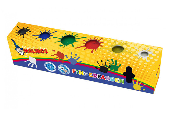 Краски пальчиковые непроливаемые MALINOS Fingerfarben 6 цветов MA-300012