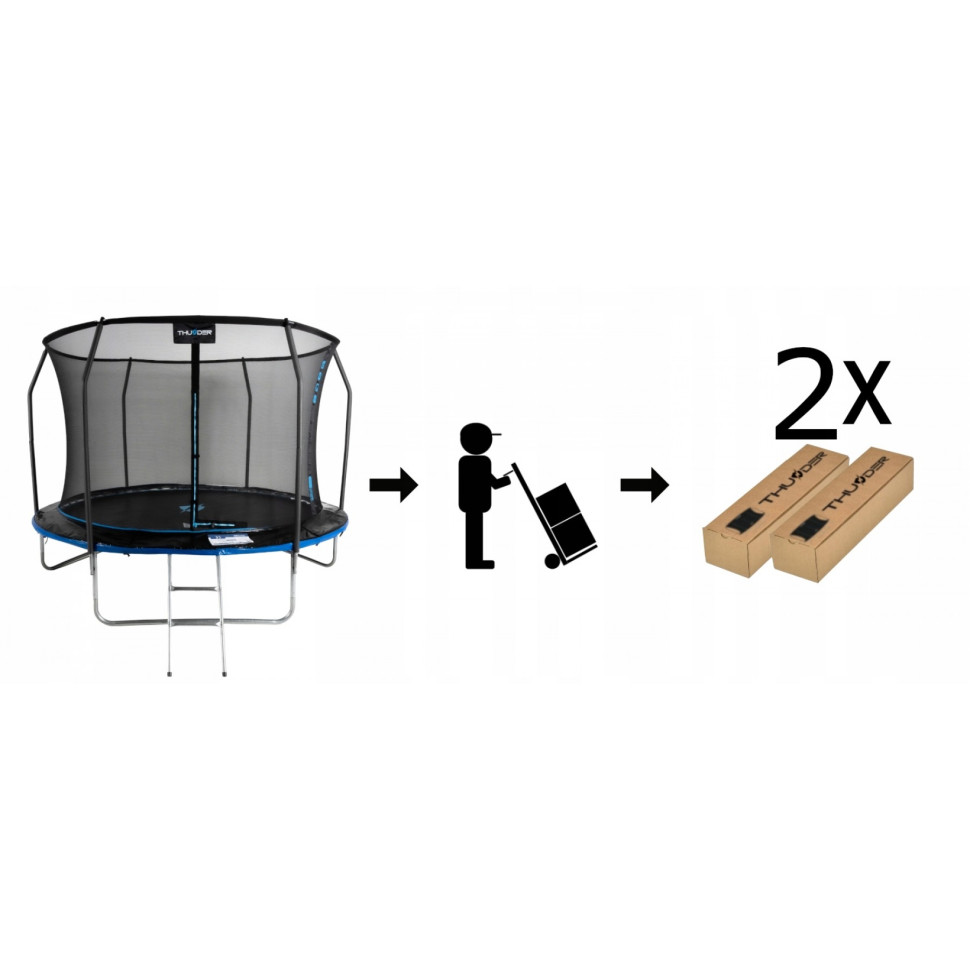 Батут с внутренней сеткой Thunder INSIDE-ELITE-8FT-BLUE Black/Blue 255 см