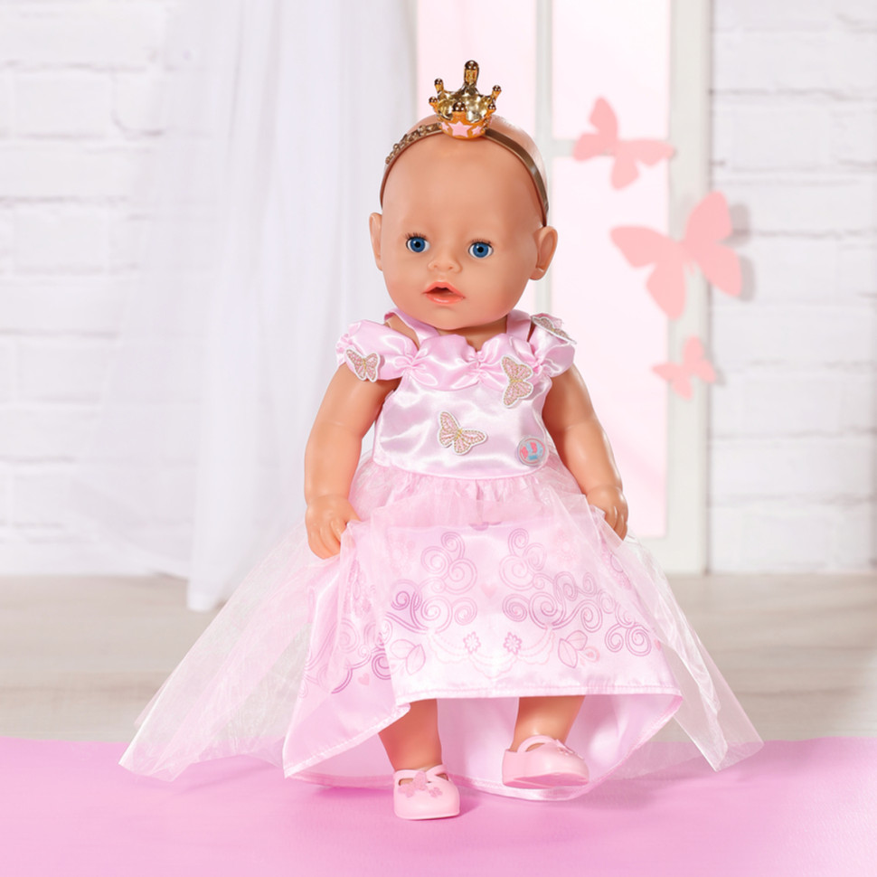 Набор одежды для куклы ПРИНЦЕССА BABY born 834169 платье, туфли, корона